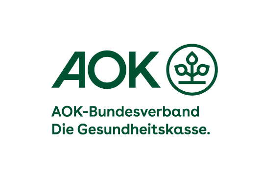 Logo der AOK. Grüne Schrift mit weißem Hintergrund
