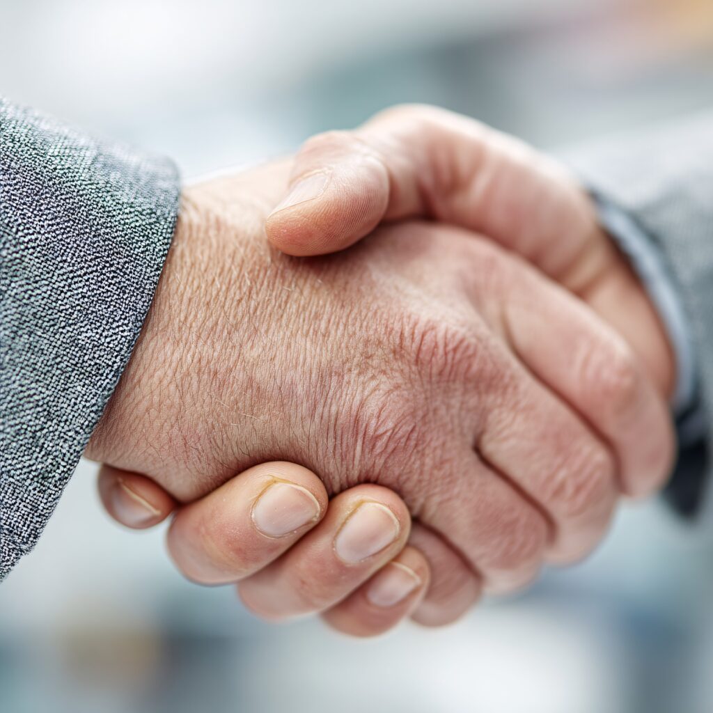2 Hände die sich die Hand reichen